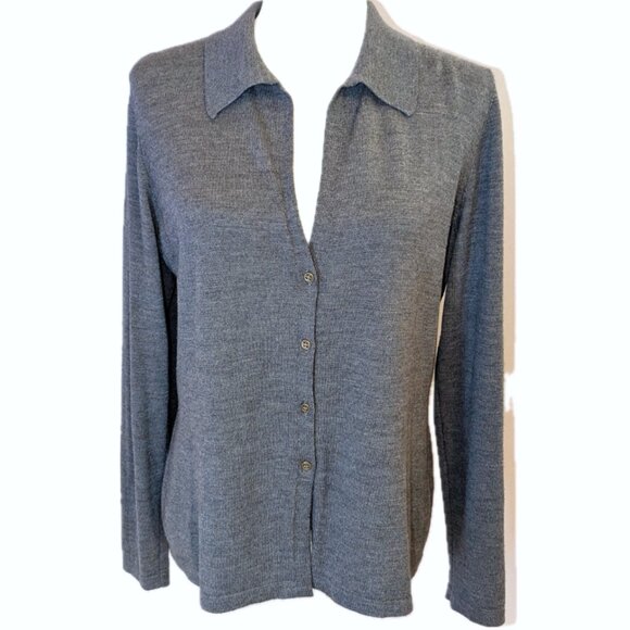 Les Copains	| Wool Silk Cashmere Blend Collared Cardigan Sweater | IT 46 (US XL) - Picture 1 of 12